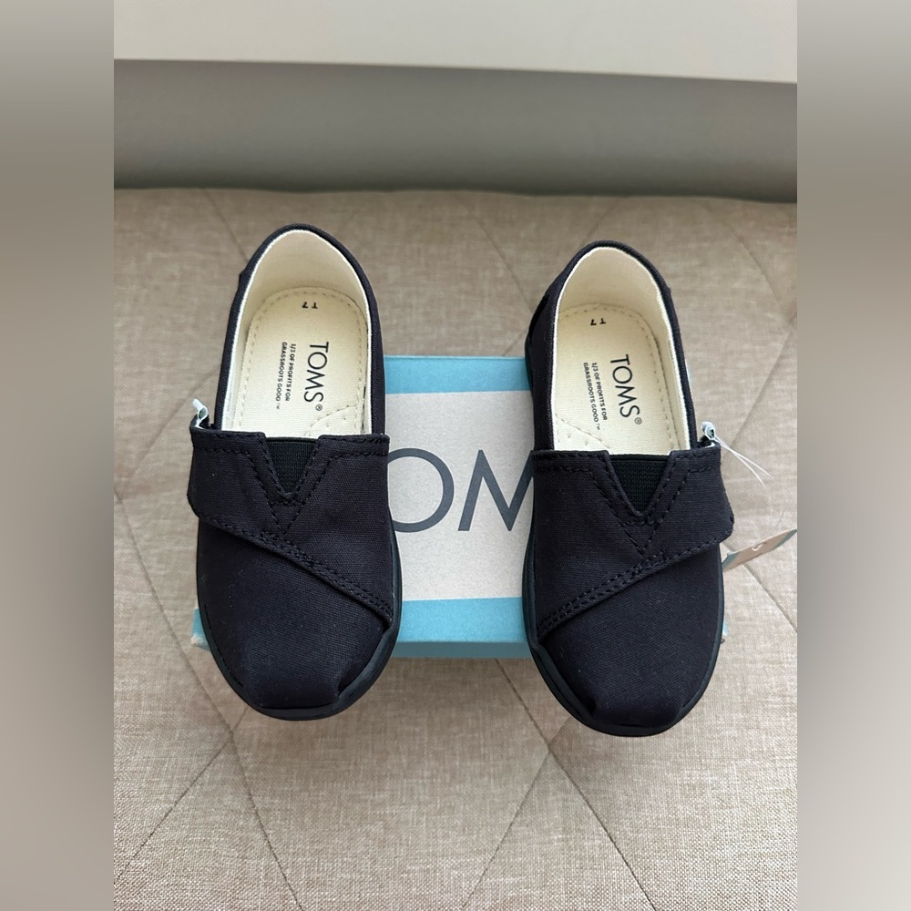 Toms Kids Black Slip-On Shoes